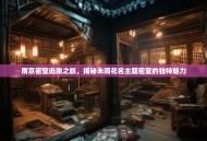 南京密室逃脱之旅，揭秘未闻花名主题密室的独特魅力