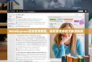 NoteExpress高效使用教程，轻松管理你的文献资料库