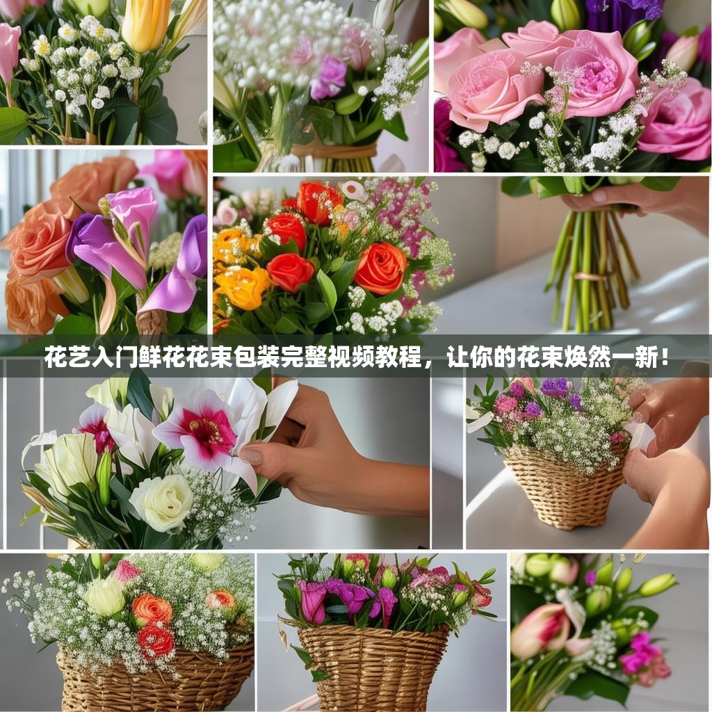 花艺入门鲜花花束包装完整视频教程，让你的花束焕然一新！