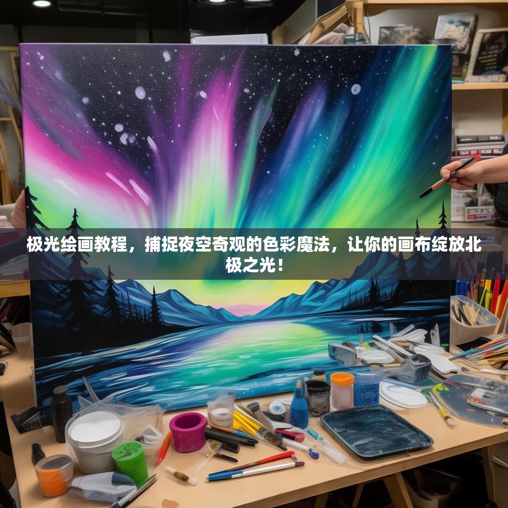 极光绘画教程，捕捉夜空奇观的色彩魔法，让你的画布绽放北极之光！