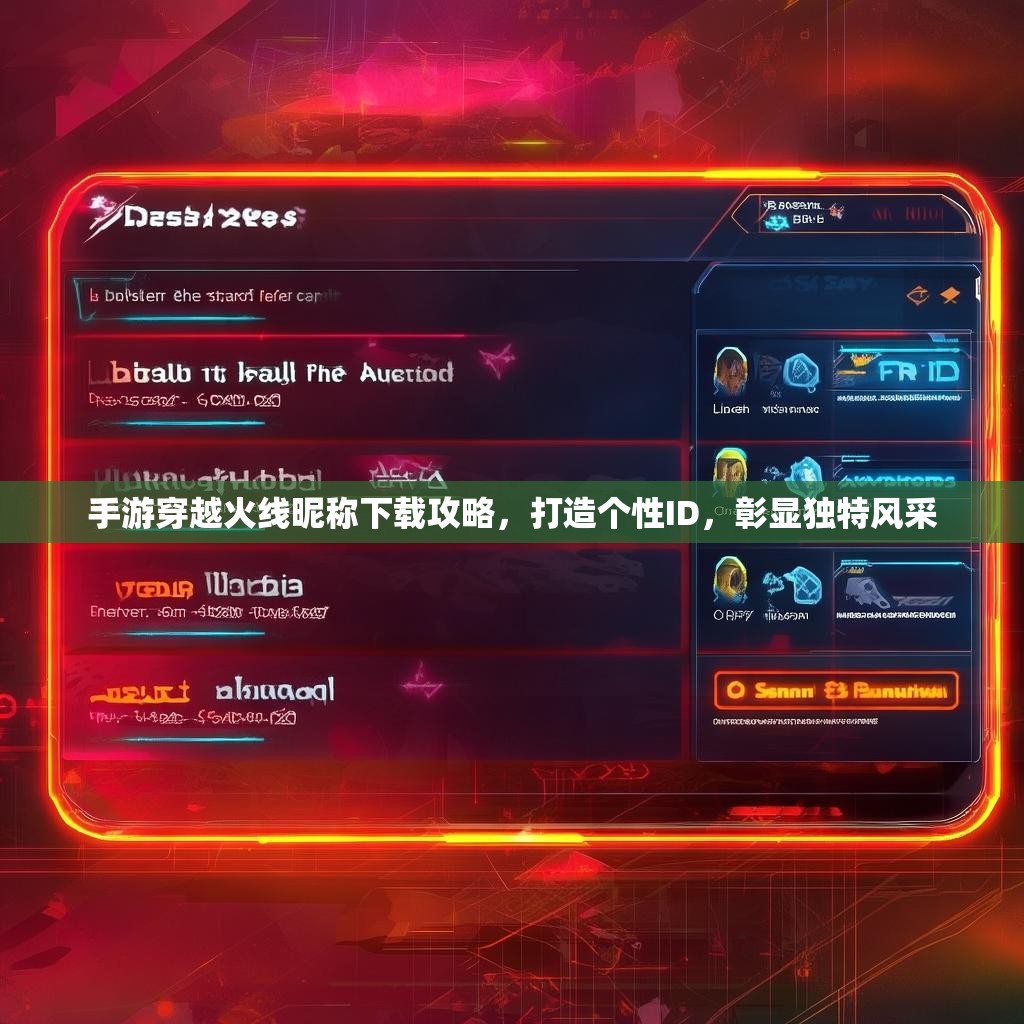 手游穿越火线昵称下载攻略,打造个性ID,彰显独特风采 手游穿越火线昵称下载攻略,打造个性ID,彰显独特风采