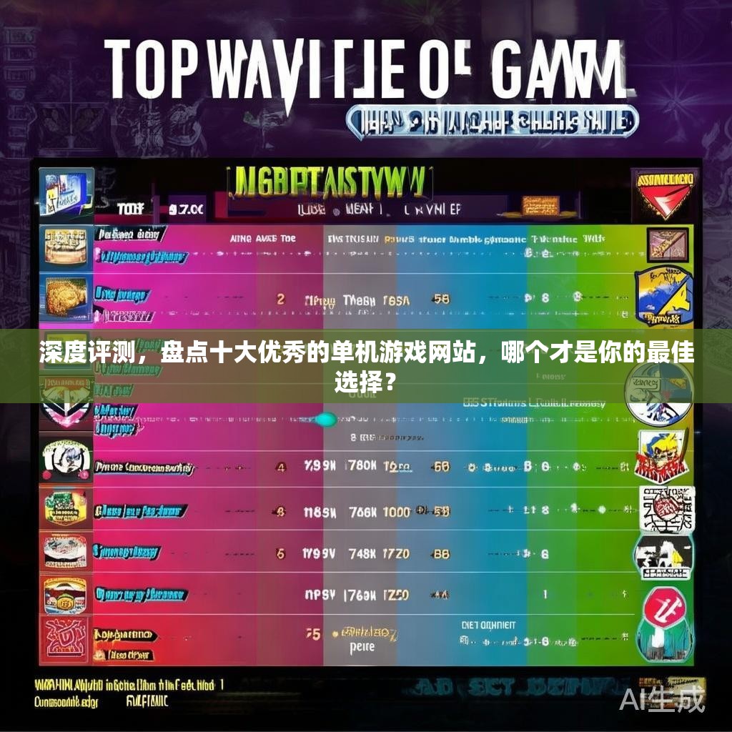 深度评测，盘点十大优秀的单机游戏网站，哪个才是你的最佳选择？