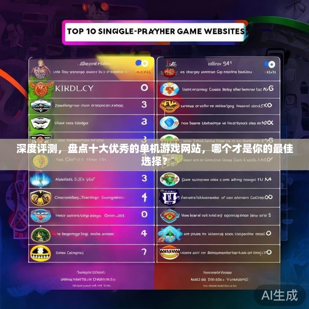 深度评测，盘点十大优秀的单机游戏网站，哪个才是你的最佳选择？