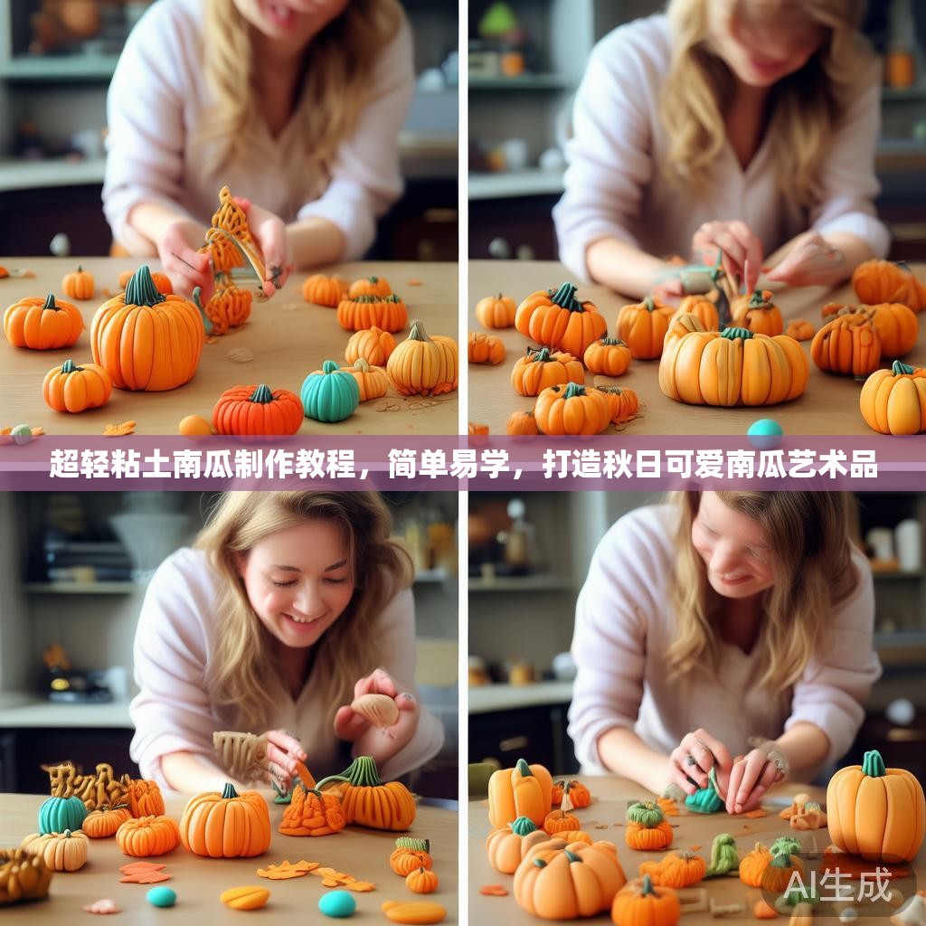 超轻粘土南瓜制作教程，简单易学，打造秋日可爱南瓜艺术品