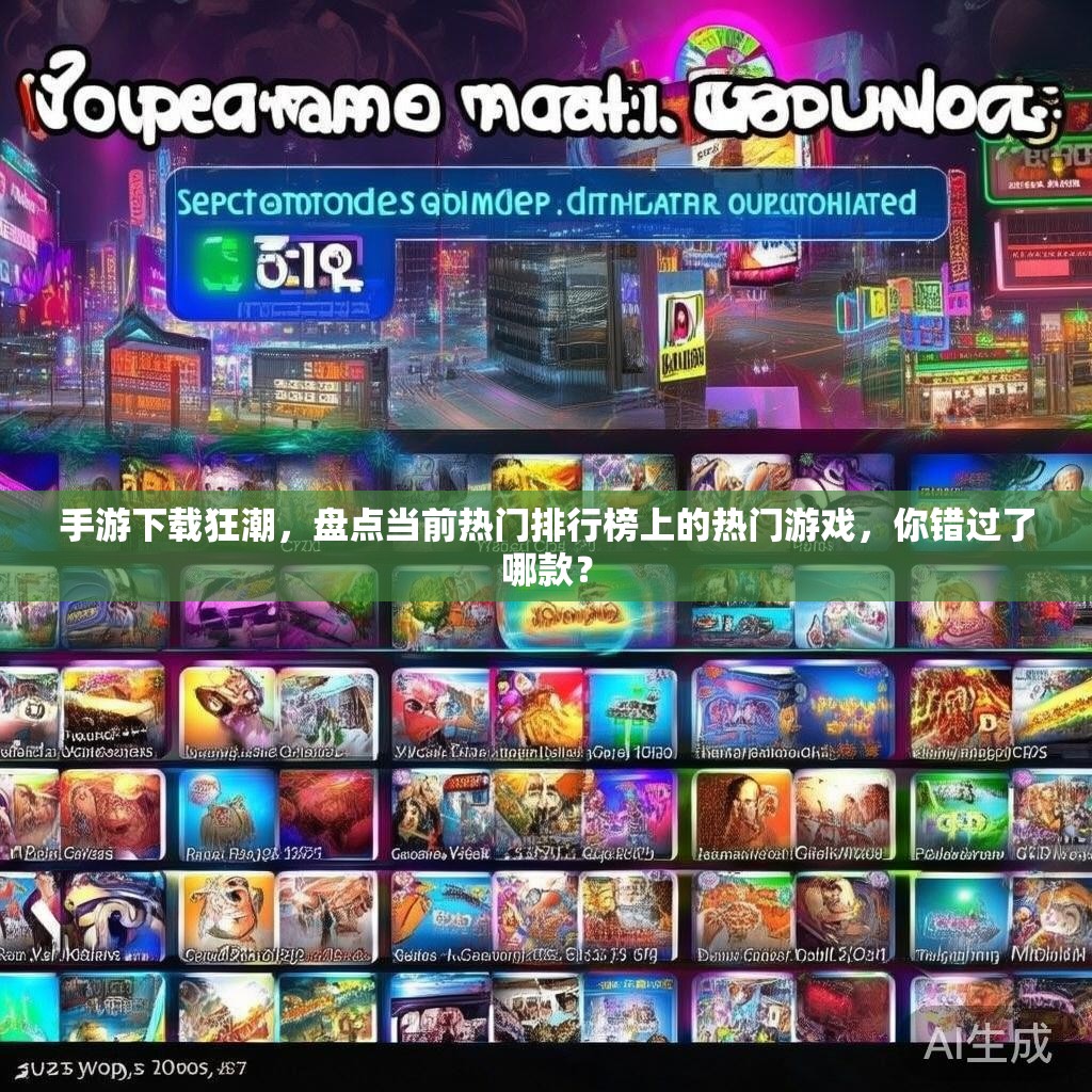 手游下载狂潮，盘点当前热门排行榜上的热门游戏，你错过了哪款？