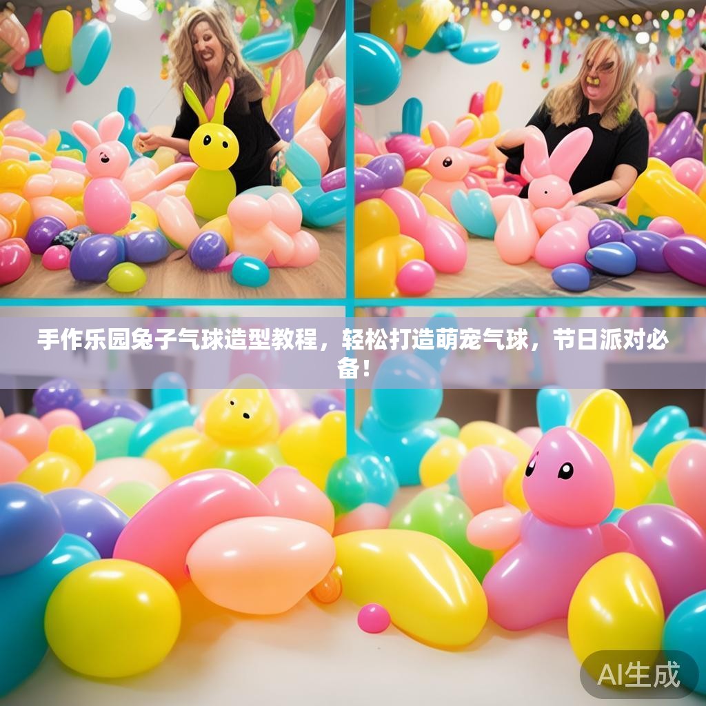 手作乐园兔子气球造型教程，轻松打造萌宠气球，节日派对必备！