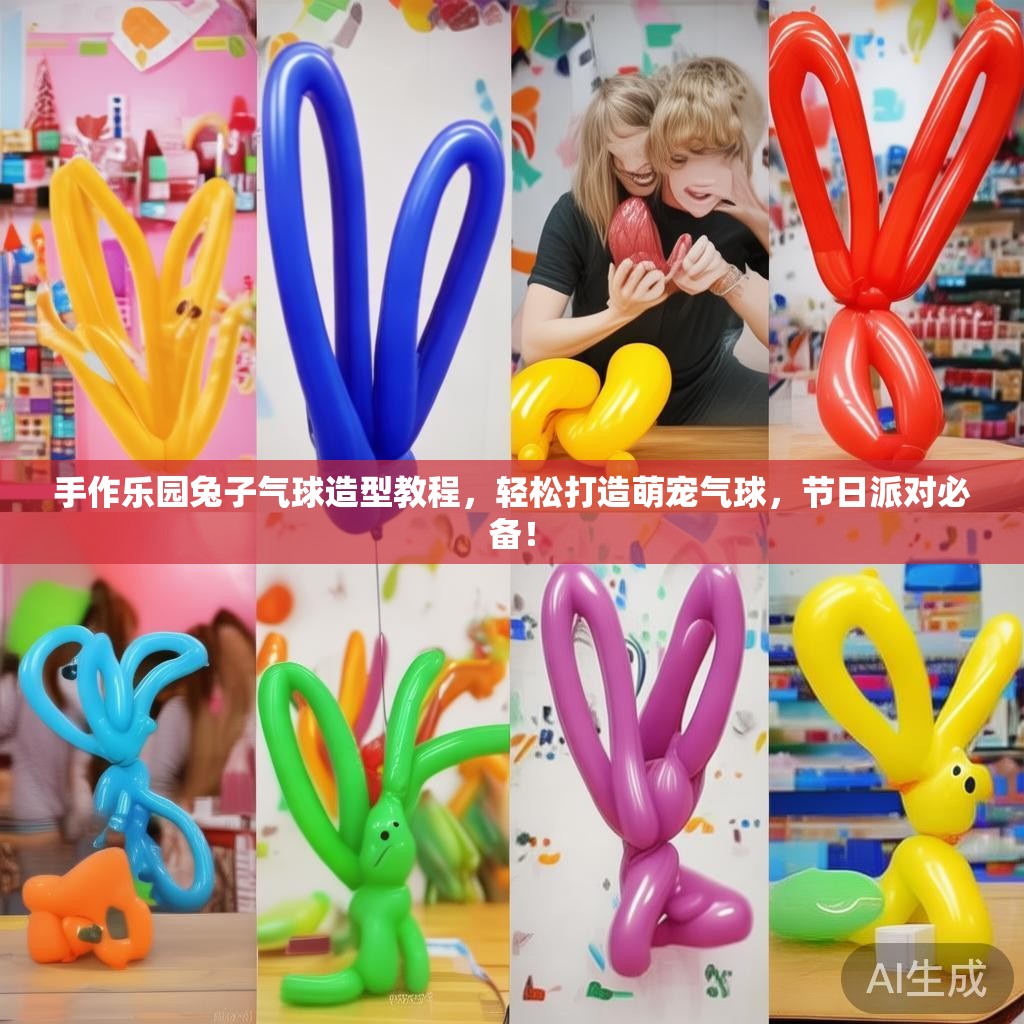 手作乐园兔子气球造型教程，轻松打造萌宠气球，节日派对必备！