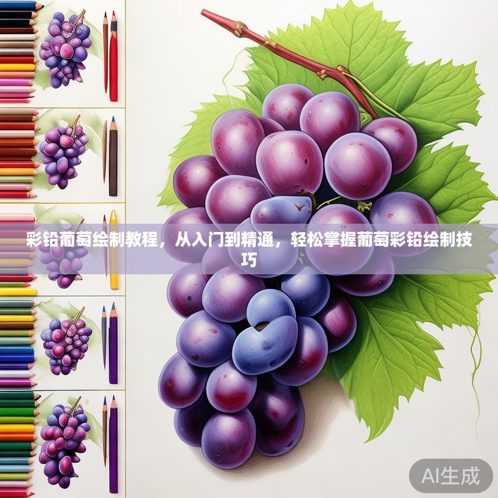 彩铅葡萄绘制教程，从入门到精通，轻松掌握葡萄彩铅绘制技巧