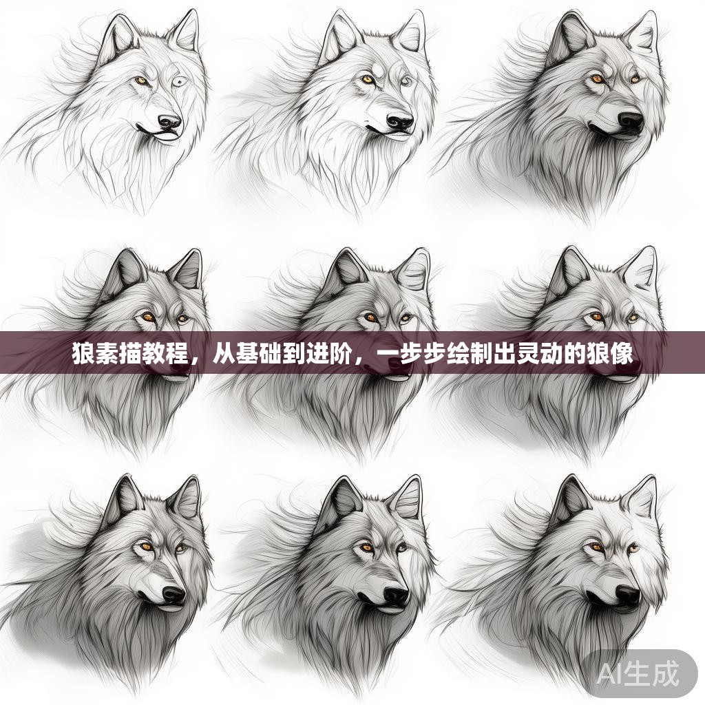狼素描教程，从基础到进阶，一步步绘制出灵动的狼像