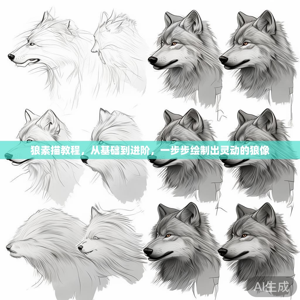 狼素描教程，从基础到进阶，一步步绘制出灵动的狼像