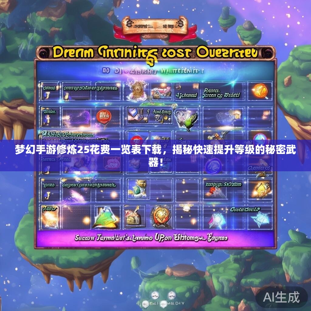 梦幻手游修炼25花费一览表下载,揭秘快速提升等级的秘密武器! 梦幻手游修炼25花费一览表下载,揭秘快速提升等级的秘密武器!