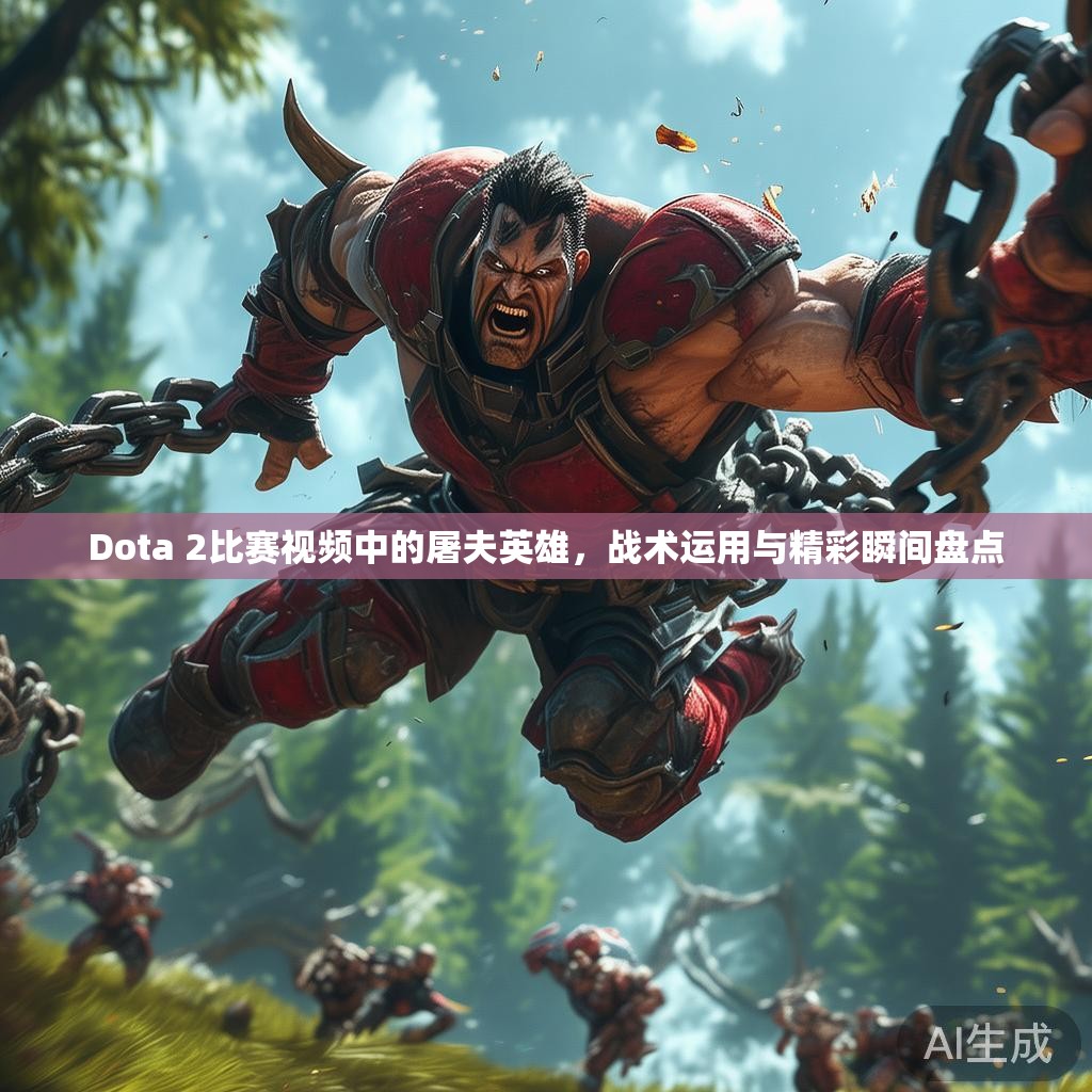 Dota 2比赛视频中的屠夫英雄，战术运用与精彩瞬间盘点