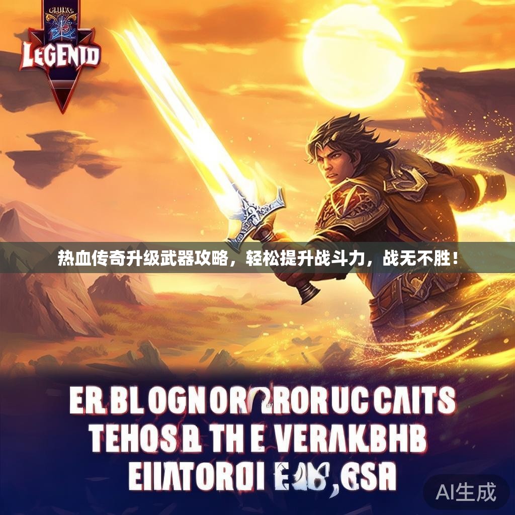 热血传奇升级武器攻略，轻松提升战斗力，战无不胜！