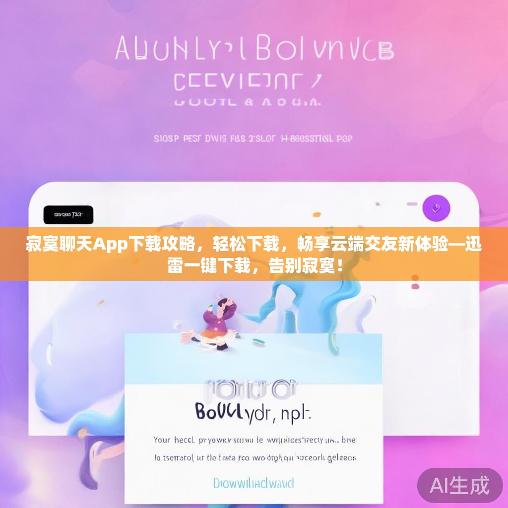 寂寞聊天App下载攻略，轻松下载，畅享云端交友新体验—迅雷一键下载，告别寂寞！