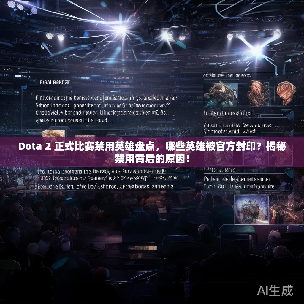Dota 2 正式比赛禁用英雄盘点，哪些英雄被官方封印？揭秘禁用背后的原因！